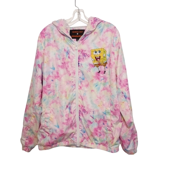 Members Only Jackets & Blazers - Nickelodeon Members Only - Spongebob Tie-Dye Hoodie - Size Large